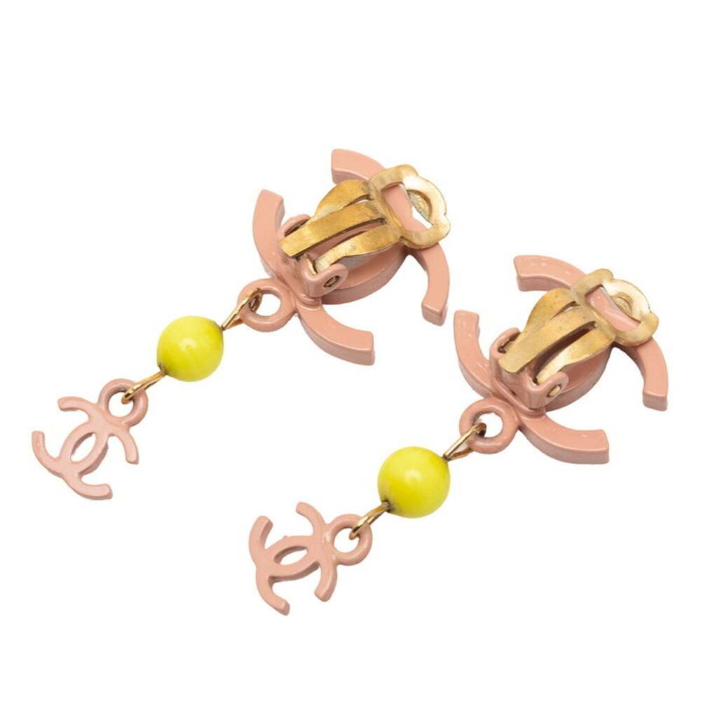 CHANEL Authentic Pink Logo Earrings - Picture 2 of 3